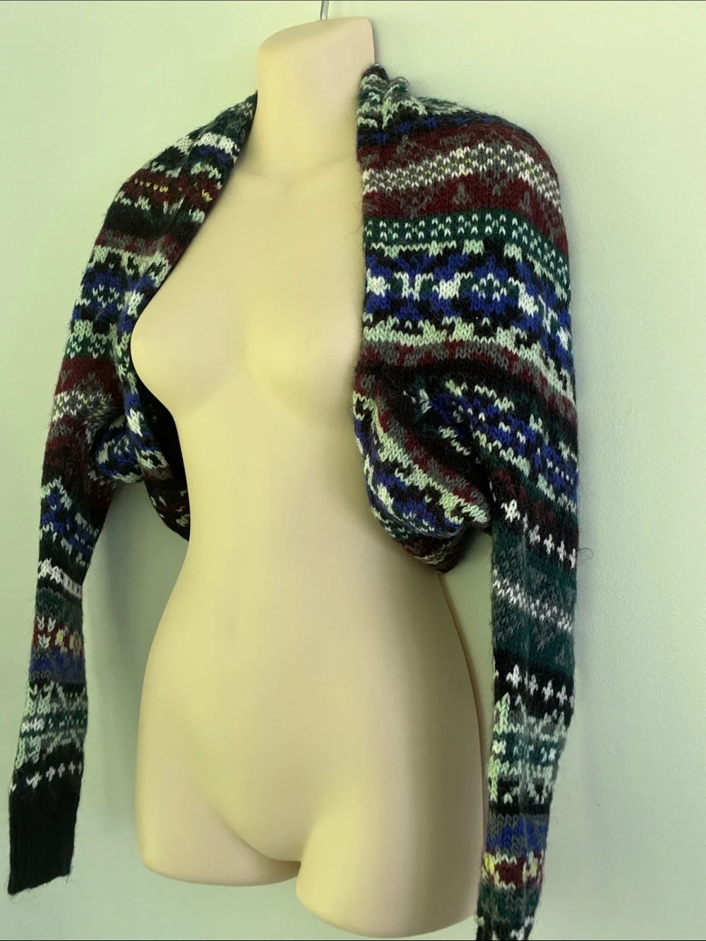 Free People Carnival Fair Isle Shrug Sweater Bolero -Multicolor Knit